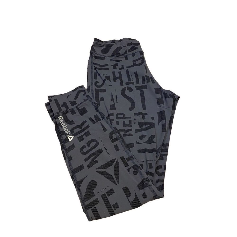 Reebok black and grey leggings size s